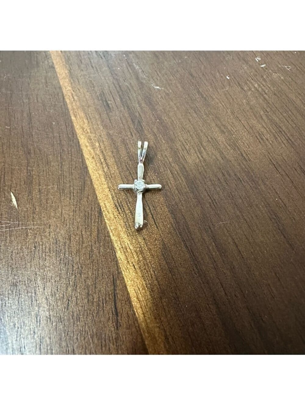 Sterling Silver Cross Pendant | 925 | Clear Accent Stone | Religious Jewelry